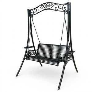 Hot-Dip Galvanized Wrought Iron Victorian Garden <b>Swing</b> <b>Chair</b> Handmade Heavy Duty Metal Patio <b>Swing</b> Bench 2 Person Outdoor - Product Image 1