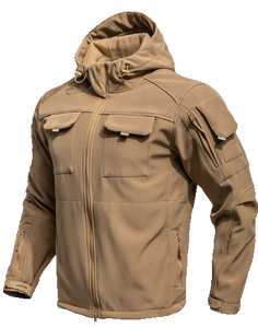 Unisex Formal Tactical Softshell Bomber <b>Jacket</b> Windproof Water Resistant <b>Fleece</b> <b>Lined</b> Multi-Pocket Hiking Outdoor OEM ODM Front - Product Image 2