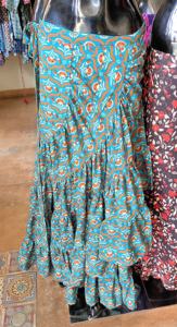 Women's High Quality Cotton Printed Solid Casual A-Line <b>Knee</b>-<b>Length</b> <b>Skirt</b> Elastic Back Plus Size Woven Fabric Natural Waistline - Product Image 2