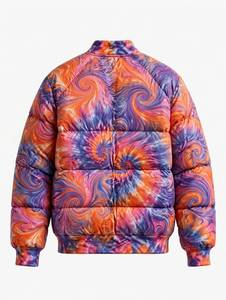 Blouson Bomber Tie-Dye pour Homme, Doublure en Fausse Fourrure, Hiver, Fermeture Éclair, Col Montant, 260g, Manteau Streetwear - Product Image 2