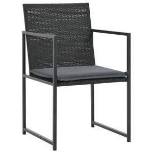 Set da Pranzo in Rattan Nero per Arredamento da Giardino e Esterni - Product Image 3