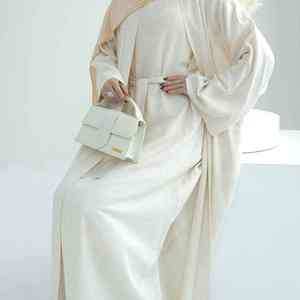 Abaya Musulmana Moderna Informal con Mangas de Kimono de Lujo para Mujer, Vestido Largo Hasta el Suelo, Ligero y Transpirable, Estilo Dubai - Product Image 6