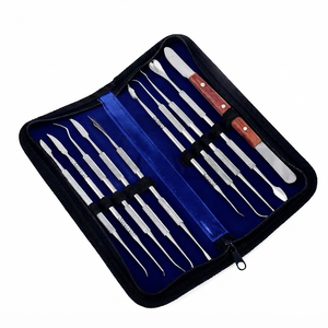 OPTITECH HEALTHCARE Kit de 10 outils de sculpture dentaire à double tête en métal, certifié CE - Product Image 1