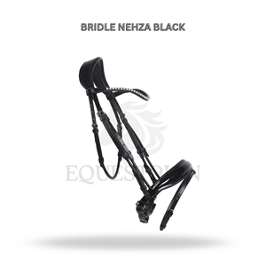 Bridon d'équitation anglais NEHZA BRIDLE BLACK, taille complète, pour le confort du cheval - Product Image 2