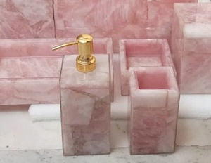 Resin Material Marble Stone Bathroom Accessory Set Luxury Bath Accessories Set Includes <b>Soap</b> Dispenser Toothbrush <b>Holder</b> - Product Image 1