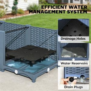 Fioriera Rialzata Blu e Vaso da Esterno Pratico per Piante da Giardino - Product Image 3