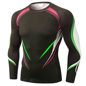 High Stretch Breathable Men's <b>Compression</b> Rash Guard Long Sleeve Athletic Training <b>Shirt</b> UPF50+ Quick Dry <b>Custom</b> <b>Design</b> OEM ODM - Product Image 5