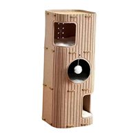 Maison et arbre à chat de luxe modernes et classiques en carton à 3 étages pour chats d'intérieur et chatons - Meubles pour chat durables pour Noël