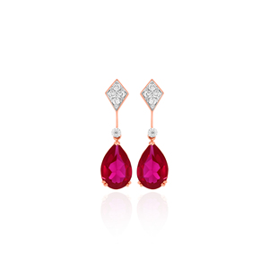 Luxury 14K Rose Gold Plated Lab Grown <b>Diamond</b> CZ Geometric <b>Dangle</b> <b>Earrings</b> for Women Wedding Jewelry Trendy - Product Image 1
