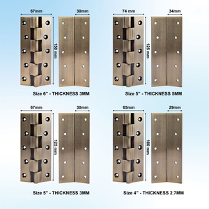 Charnière de porte robuste en laiton massif de 6 po x 5,0 mm – Charnière à embout en laiton de qualité supérieure pour portes principales - Product Image 2