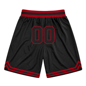 <b>Men</b> Black <b>Red</b> Sublimated Mesh Basketball <b>Shorts</b> Breathable Polyester Athletic <b>Shorts</b> Team Uniform Match Wear Apparel - Product Image 2