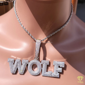 สร้อยคอจี้รูปหมาป่าสุดหรู ประดับเพชรแบบ Iced Out พร้อมสายสร้อยแบบเชือก ของขวัญเครื่องประดับแฟชั่นสำหรับเขา - Product Image 6