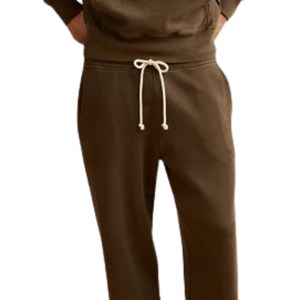 Men Dark Brown Fleece Sweatpants Drawstring Elastic Waist Straight Leg Relaxed Fit Casual Winter Lounge <b>Trousers</b> <b>with</b> <b>Pockets</b> - Product Image 3