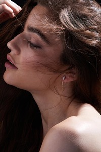 14K Gold Marquise Lab-Grown Diamond Chain Earrings - Product Image 2