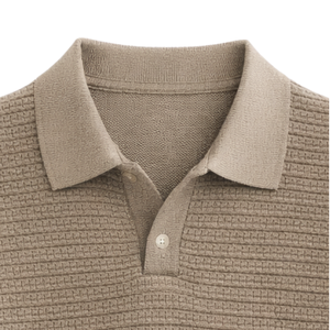 Polo de Punto Texturizado para Hombre, Manga Corta, Algodón Premium, Textura Suave Tipo Waffle, Corte Ajustado, Estilo Casual Elegante, Ropa de Verano, Venta al Por Mayor - Product Image 2