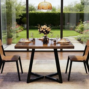 Square Wood Dining <b>Table</b> for 4 for Kitchen Use - Product Image 2