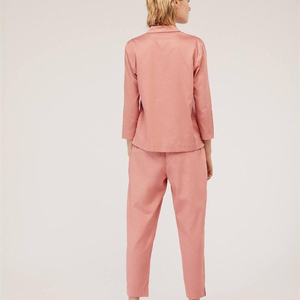 Conjunto de Pijama de Manga Larga para Mujer, Pantalones Capri, Ropa de Dormir Transpirable, Ropa Cómoda para Estar en Casa, Ropa de Dormir Informal y Suave para Primavera - Product Image 2