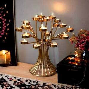 Porte-bougie en métal de qualité durable, pot à bougie doré unique pour la maison, les mariages, les accents décoratifs, le salon, la chambre, la salle à manger, à bon prix - Product Image 3