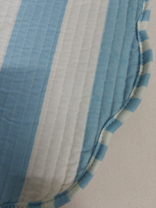 <b>White</b> Blue Stripe Cotton Quilted Thin Reversible Modern Customizable Machine Washable Multi-Shaped Placemats - Product Image 6