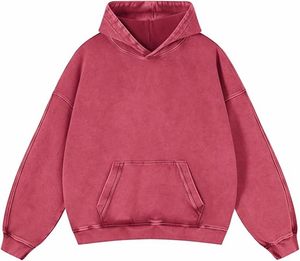 เสื้อฮู้ดดี้ทรงโอเวอร์ไซส์ ล้างสีแบบแอซิดวอช สำหรับผู้ชายและผู้หญิง วินเทจ ผ้าฝ้าย สตรีทแวร์ เรียบง่าย สไตล์พรีปปี้ เสื้อกันหนาวมีฮู้ดสำหรับฤดูใบไม้ร่วง - Product Image 4