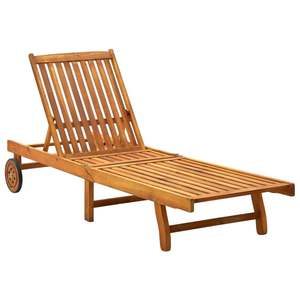 Chaise longue en bois d'acacia massif - Product Image 1