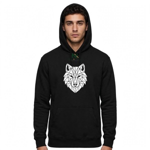 Sudadera con Capucha Unisex NEXTEX con Estampado Geométrico de Lobo, Sudadera con Bolsillo Canguro y Cordón Ajustable, Estilo Urbano - Product Image 1