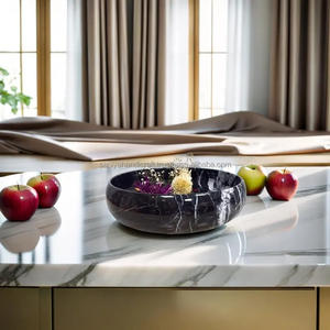 Plato Decorativo para Pastel de 10 Pulgadas, Estilo Antiguo, Grabado, Pulido, de Ágata Natural Alexandrita con Vetas Blancas, Regalos para el Hogar, Color Negro - Product Image 3