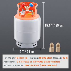 Interruttore a galleggiante per serbatoio di recupero refrigerante AC 30 Lb. Adattatore Riutilizzabile per Sistemi HVAC con Capacità 1/4 e 1/2 - Product Image 4