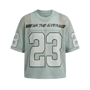 Camisetas Urbanas de Alta Gama para Hombre, Estilo Hip Hop, Oversize, Color Verde, Hombros Caídos, Estampado de Alta Densidad, Malla Transpirable - Product Image 1