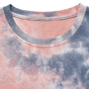 Camiseta de manga corta con cuello redondo y estampado tie-dye para hombre, informal, de punto, corte regular. - Product Image 6