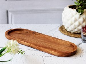 Plateau de luxe en bois d'acacia peint à la main pour la cuisine et la salle à manger, idéal pour servir des bonbons, des biscuits, des fruits secs et des desserts lors de mariages et autres occasions. - Product Image 2