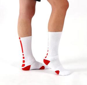 <b>Men's</b> Solid Polyamide Athletic Crew <b>Socks</b> with Cuff Logo Knitted Breathable <b>Sports</b> Summer Compression <b>Socks</b> - Product Image 2