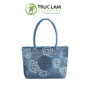 Sac de voyage artisanal Truc Lam, grand sac rectangulaire en taffetas avec motifs de feux d'artifice cousus à la main, sac tendance avec fermeture éclair - Product Image 2
