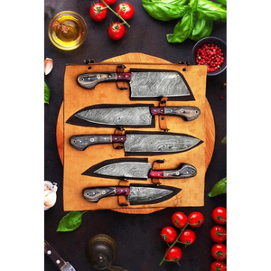 Juego de cuchillos de chef hechos a mano de acero de Damasco para cocina, colección de cubertería de cocina premium hecha a mano con cuchillas afiladas como una navaja y equilibradas. - Product Image 6