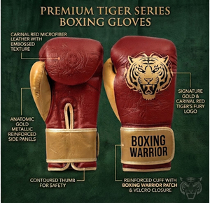 Guantes profesionales de cuero para boxeo y entrenamiento – Guantes de combate y sparring profesionales de 8 oz con dedos completos YM-BG-39 - Product Image 3