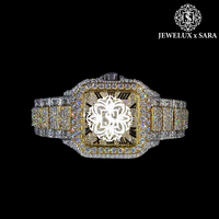 Montre unisexe haut de gamme à cadran antique, mouvement mécanique automatique ETA, diamant Moissanite VVS, boîtier 41 mm en acier inoxydable