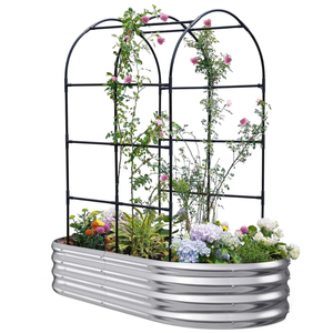 Wholesale Metal Garden Bed Galvanized Steel <b>Planter</b> Box For Large Outdoor Vegetables Fruits And Flower Gardening On Sale - Product Image 5