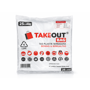 Bolsas de plástico LDPE al por mayor para llevar comida, de calidad alimentaria, transparentes, reutilizables, tamaño grande 25x48cm, hechas en Indonesia - Product Image 1