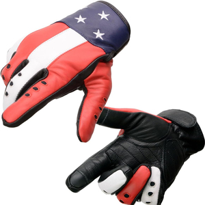 Leather Motorbike Gloves Wrist Length Red <b>Black</b> Blue Stars Sporty Breathable Unlined for Sports Spring Autumn - Product Image 5