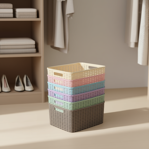 Cesto Portaoggetti in Plastica Colorata CESTA RATTAN N5 18L 38X28CM - Product Image 2