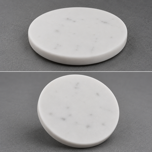 Premium White Marble Round <b>Coaster</b> Handmade Natural Stone Cup Mat <b>Drink</b> <b>Coaster</b> for Dining Table Kitchen Office Marble <b>Coasters</b> - Product Image 5