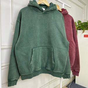 High Quality Acid Washed Regular Fit Men's Oversized Hooded Pullover Sweatshirt 100% Polyester Fleece Casual Spring Pocket - Product Image 5