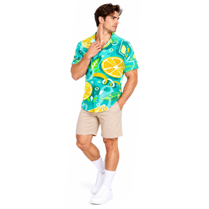 Mens Resort Beach <b>Shirt</b> Sublimation Print Quick Dry Lightweight <b>Tropical</b> Button Up Summer Holiday Casual Clothing Top - Product Image 6