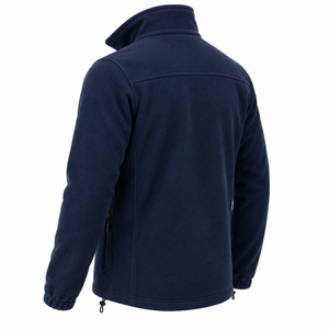 High Quality <b>Men</b> Fleece <b>Jacket</b> Full Zip Stand Up Collar Zipper Pockets Outdoor Soft Warm Outerwear Custom Polar Fleece <b>Jacket</b> - Product Image 6