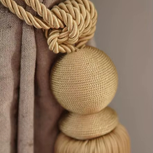 <b>Curtain</b> Tie Backs: Natural Rope & Cotton Tassel Tiebacks - Product Image 1
