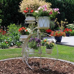 Support de plantes vintage en fer forgé, 1 niveau, revêtement poudré, écologique, support de pot de fleurs circulaire en métal pour jardin extérieur - Product Image 3