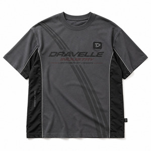 Camiseta extragrande Y2K Motorsport para hombre |   Camiseta de Algodón Grueso de 220 g/m², Personalizada OEM, Hombros Caídos, Corte Cuadrado, Color Gris Grafito, Estilo Urbano - Product Image 3