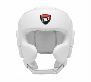 Dumela International White Cowhide Leather Boxing Target-Breathable Adjustable Hook Loop Closure Customizable for Training - Product Image 1