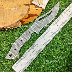 โรงงานขายส่งโดยตรง DIY OEM เหล็กดามัสกัส ใบมีดเปล่าแบบปรับแต่งได้ ขนาด 4.5 นิ้ว ใบมีดแบบ Fixed Blade  ขั้นต่ำในการสั่งซื้อน้อย คุณภาพดีที่สุด - Product Image 2