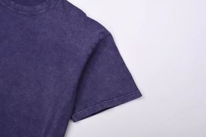 T-shirt ample vintage pour homme en coton épais délavé, style streetwear, imprimé en relief, ourlet brut, jersey non tissé, coupe carrée - Product Image 2